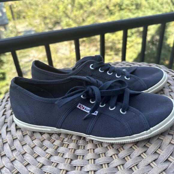 SUPERGA WOMEN’S Sneakers CLASSIC Navy Blue SNEAKER 39 US 8 Shoe - Picture 1 of 16